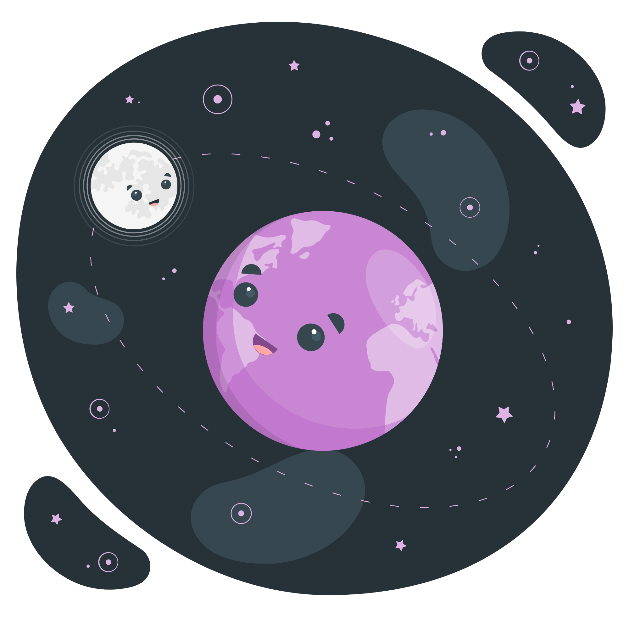 moon around earth illustration